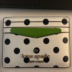 Kate Spade Back and White Polka Dot Card Holder